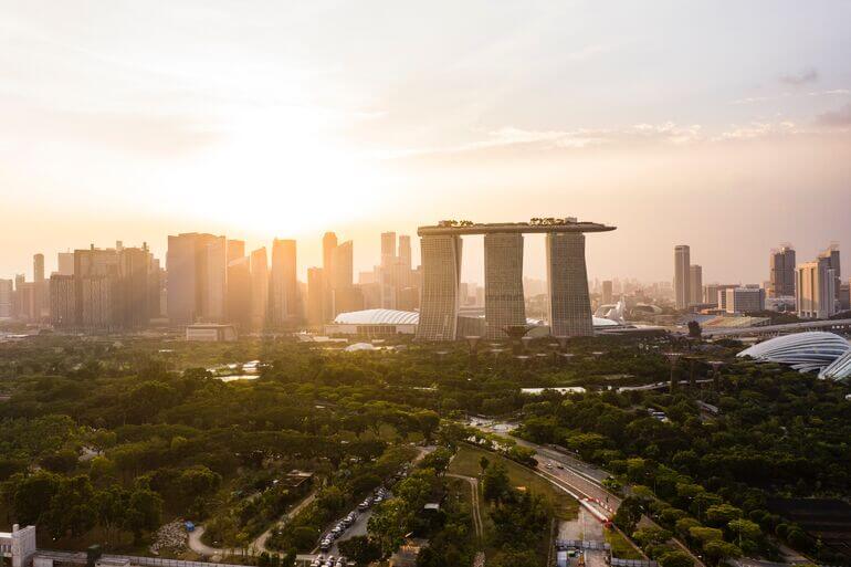 Aerial view of a a part of Singapore - Cookiebot