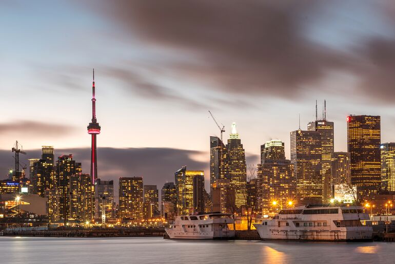 Toronto waterfront at night  - Cookiebot