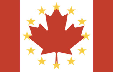 Combined flag of the European Union and the Canadian flag - Cookiebot